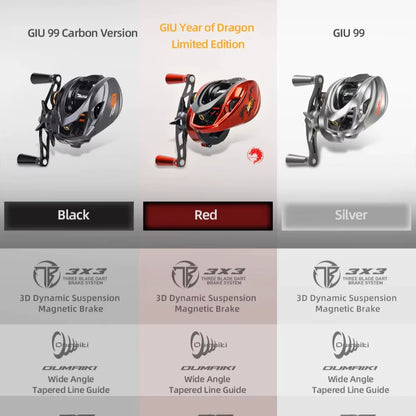 Giu 99 Carbon BFS NMB SIC BB 3D Dynamic Suspension Magnetic Brake 8.1:1 Ratio 4KG Drag Power Baitcasting Fishing Reel