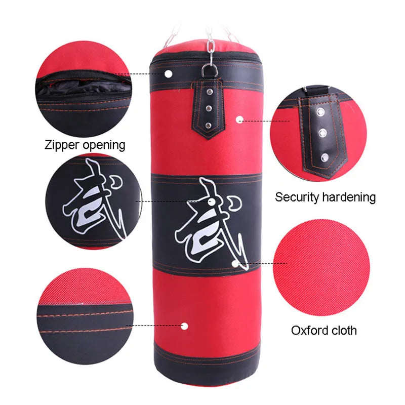 Schwerer Boxsack mit Deckenhaken und Stahlkette für Fitnesstraining, MMA, Kickboxen, Muay Thai, Karate und Taekwondo